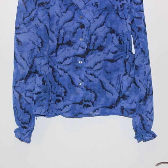 NEW Halogen blue  Long Sleeve Blouse Women Small - Picture 6 of 12